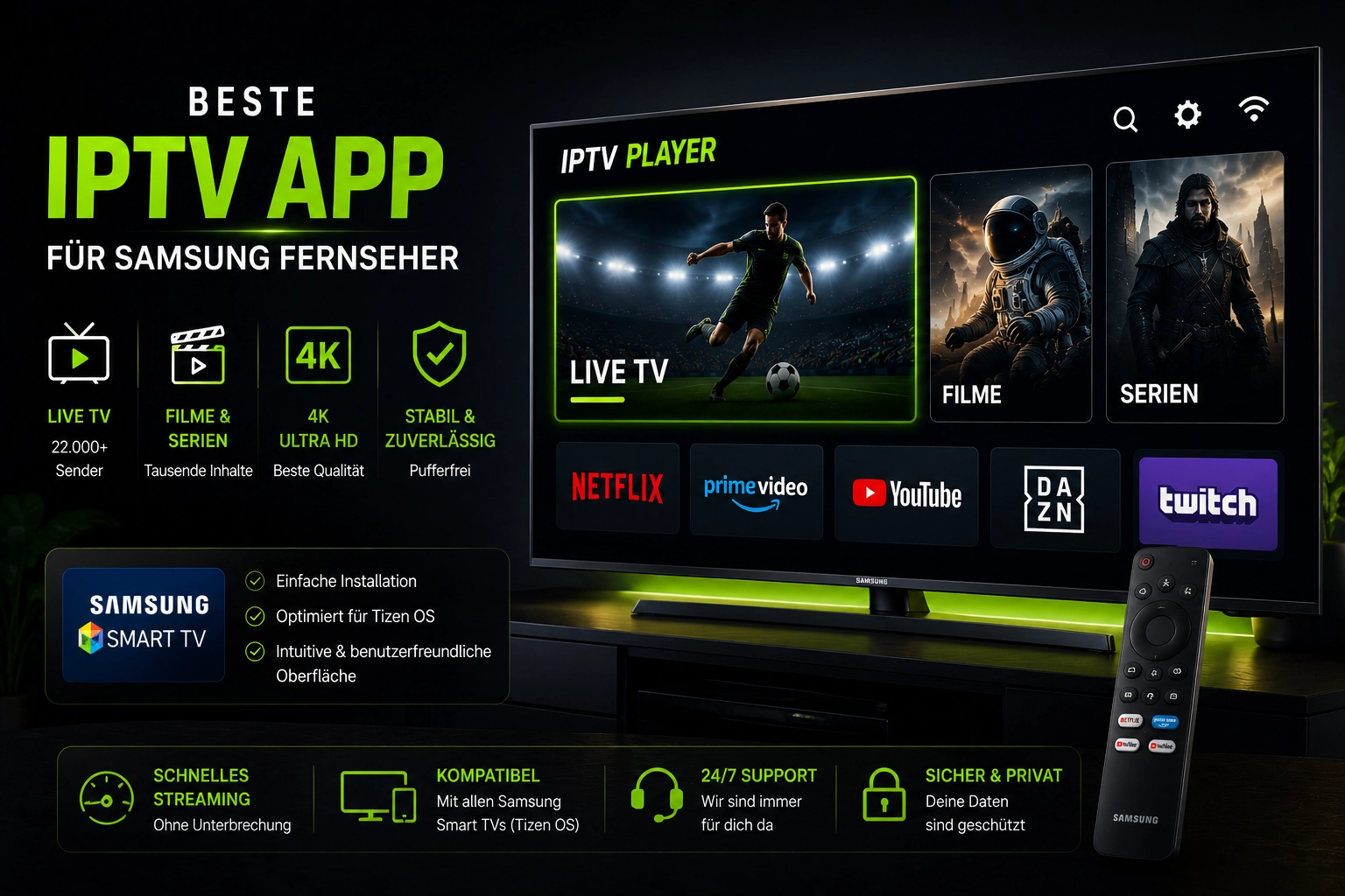 Beste IPTV App für Samsung Fernseher – Fire TV Stick als Alternative am Samsung TV